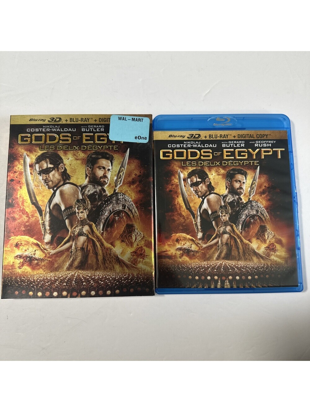 Gods of Egypt Blu-ray 3D + Blu-ray 2-Disc 2016 Gerard Butler w/ Slipcover